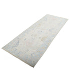 Oushak 3'2'' X 8'1'' Hand-Knotted Wool Rug 3'2'' x 8'1'' (95 X 243) / Ivory / Blue