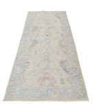 Oushak 3'2'' X 8'1'' Hand-Knotted Wool Rug 3'2'' x 8'1'' (95 X 243) / Ivory / Blue