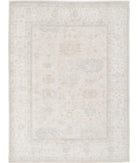 Oushak 8'0'' X 11'0'' Hand-Knotted Wool Rug 8'0'' x 11'0'' (240 X 330) / Silver / Ivory