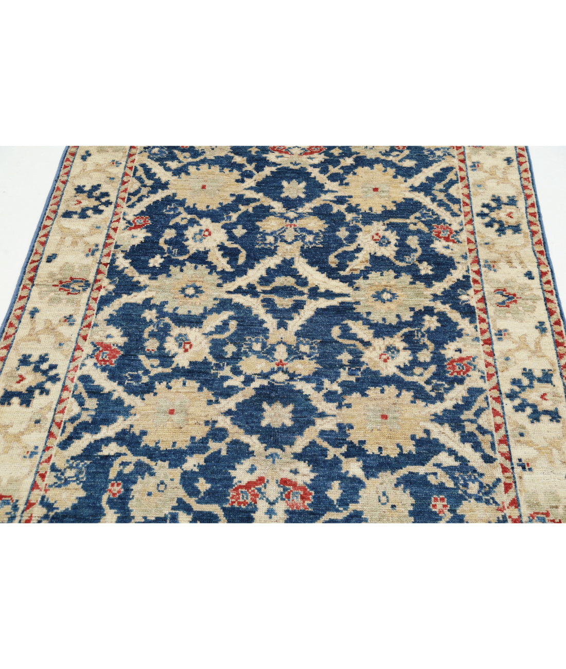 Oushak 4'1'' X 5'10'' Hand-Knotted Wool Rug 4'1'' x 5'10'' (123 X 175) / Blue / Ivory