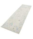 Oushak 3'0'' X 9'5'' Hand-Knotted Wool Rug 3'0'' x 9'5'' (90 X 283) / Silver / Blue