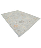 Oushak 9'0'' X 11'10'' Hand-Knotted Wool Rug 9'0'' x 11'10'' (270 X 355) / Blue / Grey