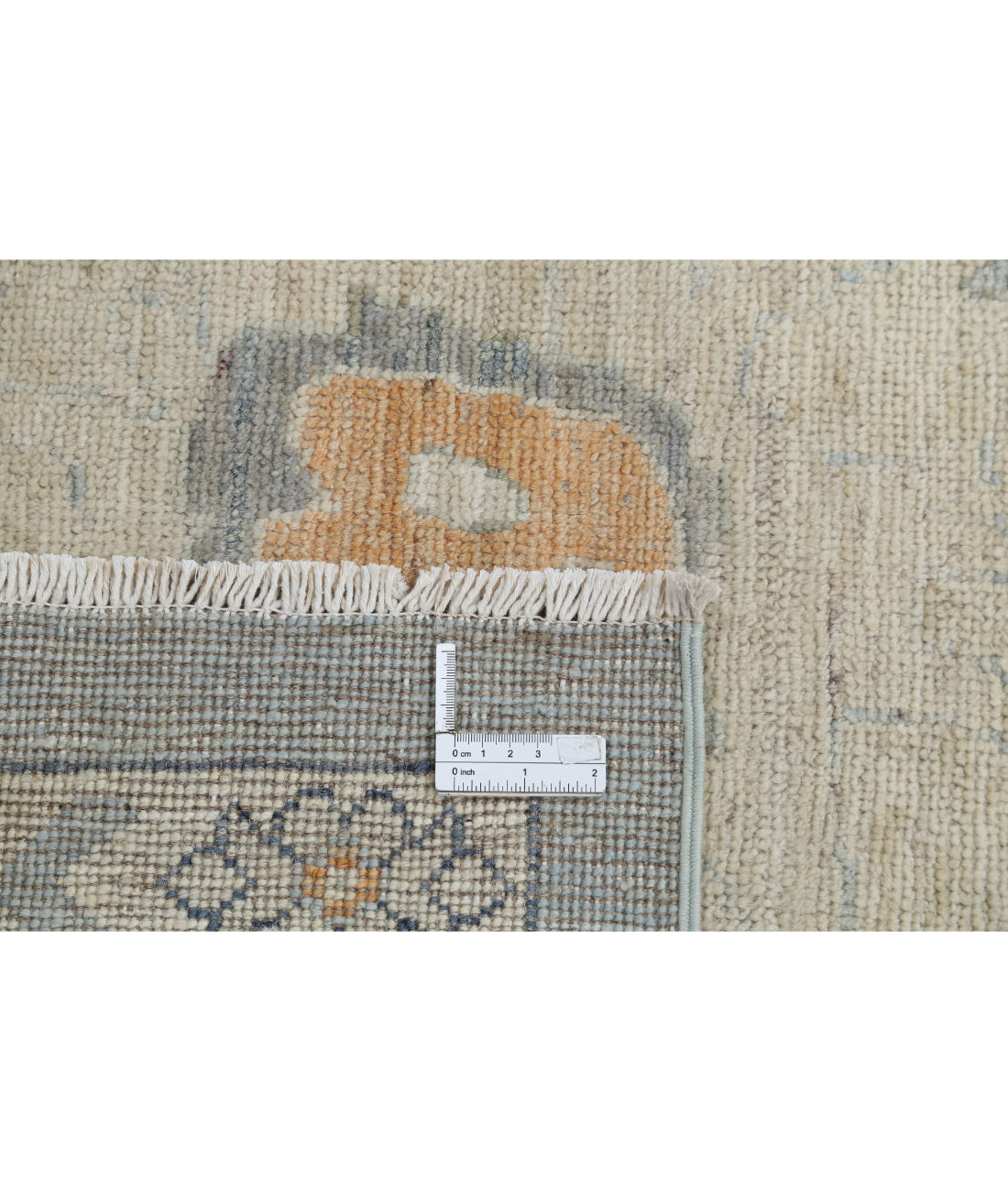 Oushak 9'0'' X 11'10'' Hand-Knotted Wool Rug 9'0'' x 11'10'' (270 X 355) / Blue / Grey