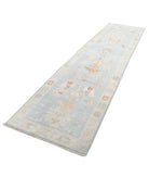 Oushak 3'1'' X 11'6'' Hand-Knotted Wool Rug 3'1'' x 11'6'' (93 X 345) / Blue / Silver