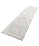 Oushak 3'1'' X 11'6'' Hand-Knotted Wool Rug 3'1'' x 11'6'' (93 X 345) / Blue / Silver