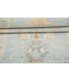 Oushak 3'1'' X 11'6'' Hand-Knotted Wool Rug 3'1'' x 11'6'' (93 X 345) / Blue / Silver