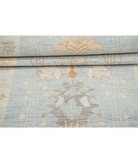 Oushak 3'1'' X 11'6'' Hand-Knotted Wool Rug 3'1'' x 11'6'' (93 X 345) / Blue / Silver