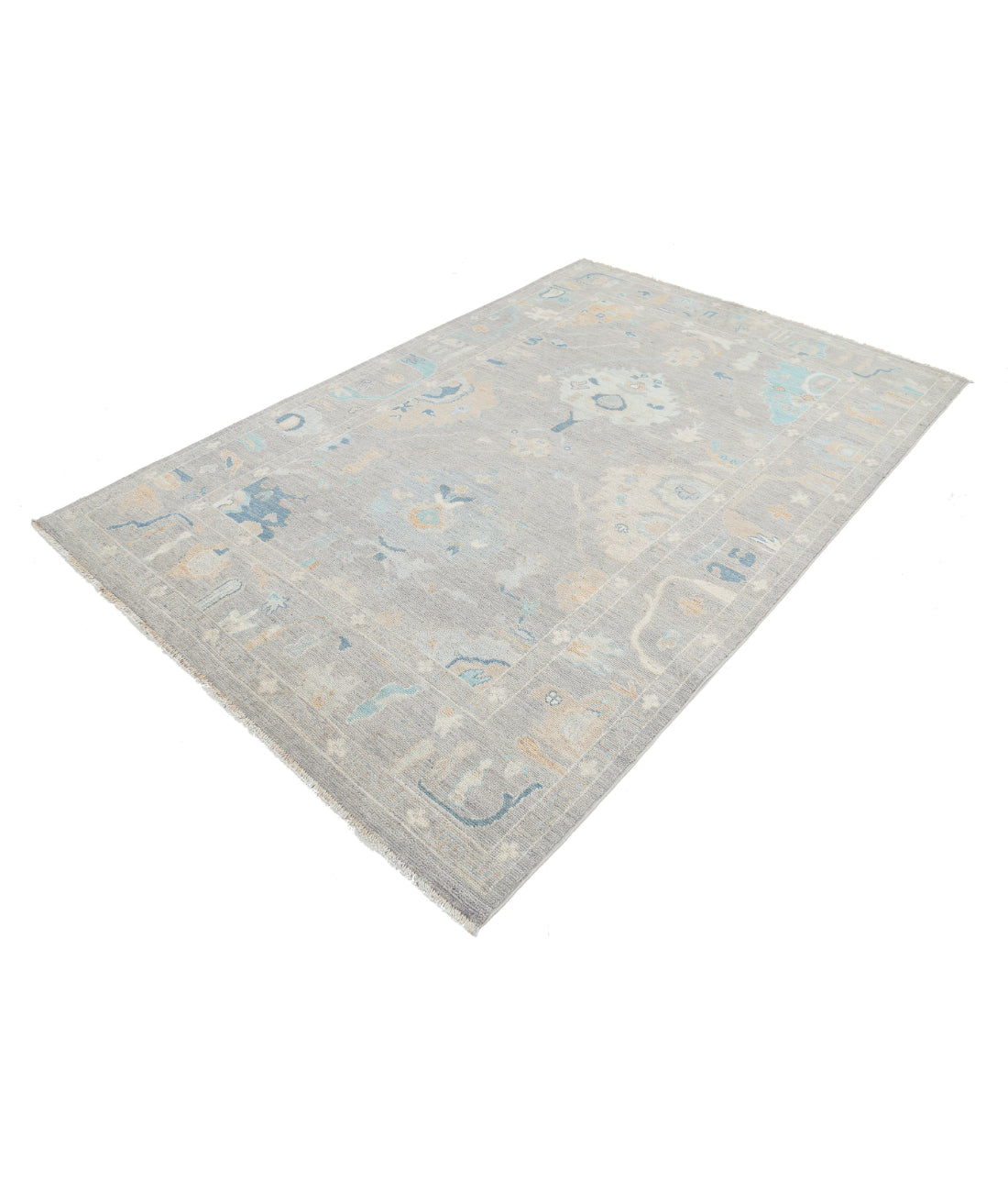 Oushak 5'11'' X 8'1'' Hand-Knotted Wool Rug 5'11'' x 8'1'' (178 X 243) / Brown / Grey