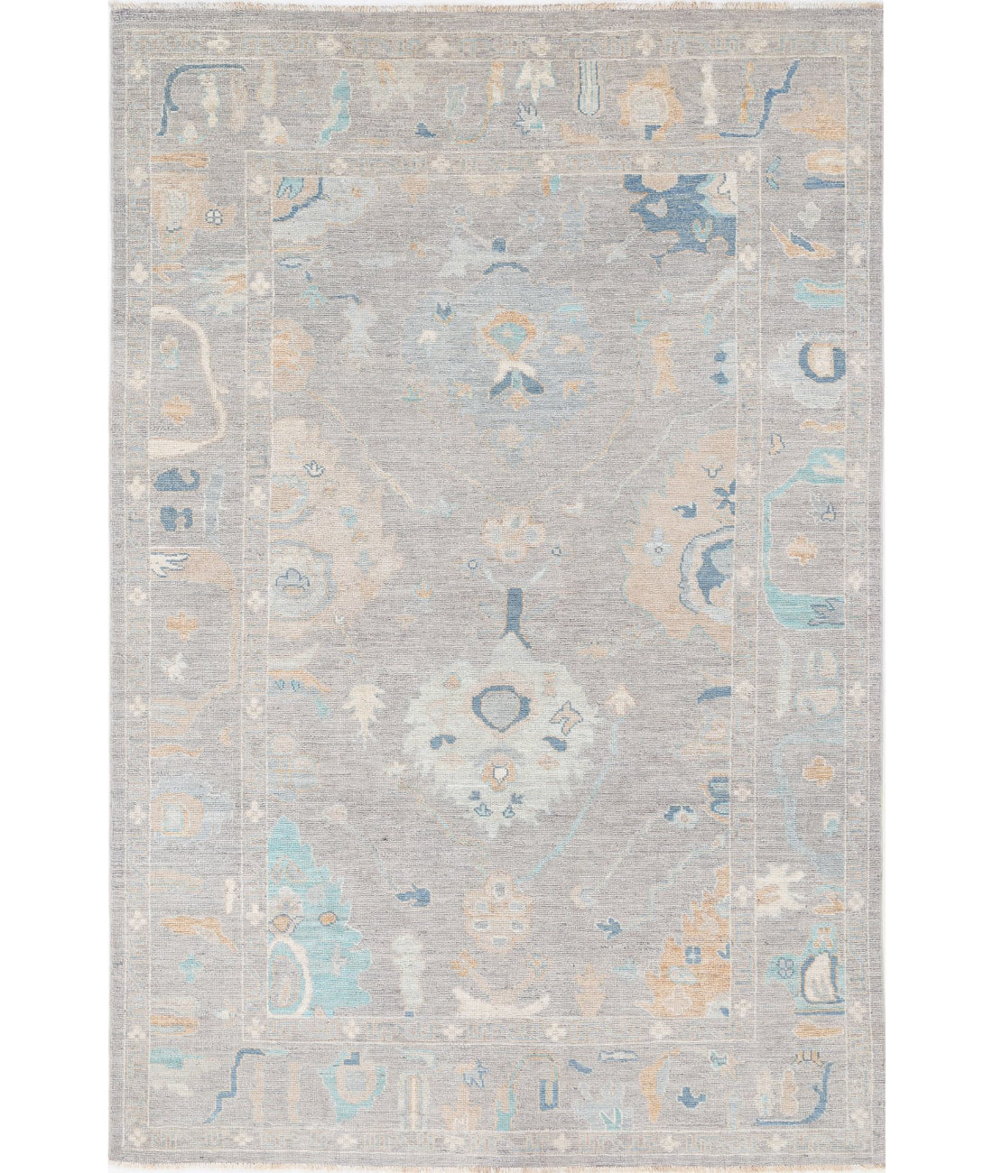 Oushak 5'11'' X 8'1'' Hand-Knotted Wool Rug 5'11'' x 8'1'' (178 X 243) / Brown / Grey