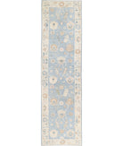 Oushak 3'1'' X 11'3'' Hand-Knotted Wool Rug 3'1'' x 11'3'' (93 X 338) / Blue / Ivory