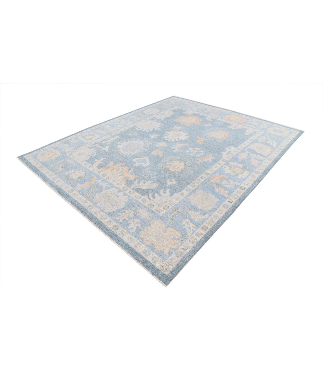 Oushak 8'1'' X 9'10'' Hand-Knotted Wool Rug 8'1'' x 9'10'' (243 X 295) / Grey / Blue