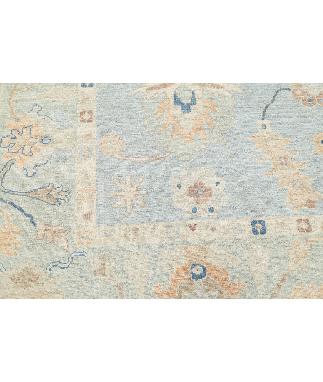 Oushak 10'1'' X 13'11'' Hand-Knotted Wool Rug 10'1'' x 13'11'' (303 X 418) / Blue / Green