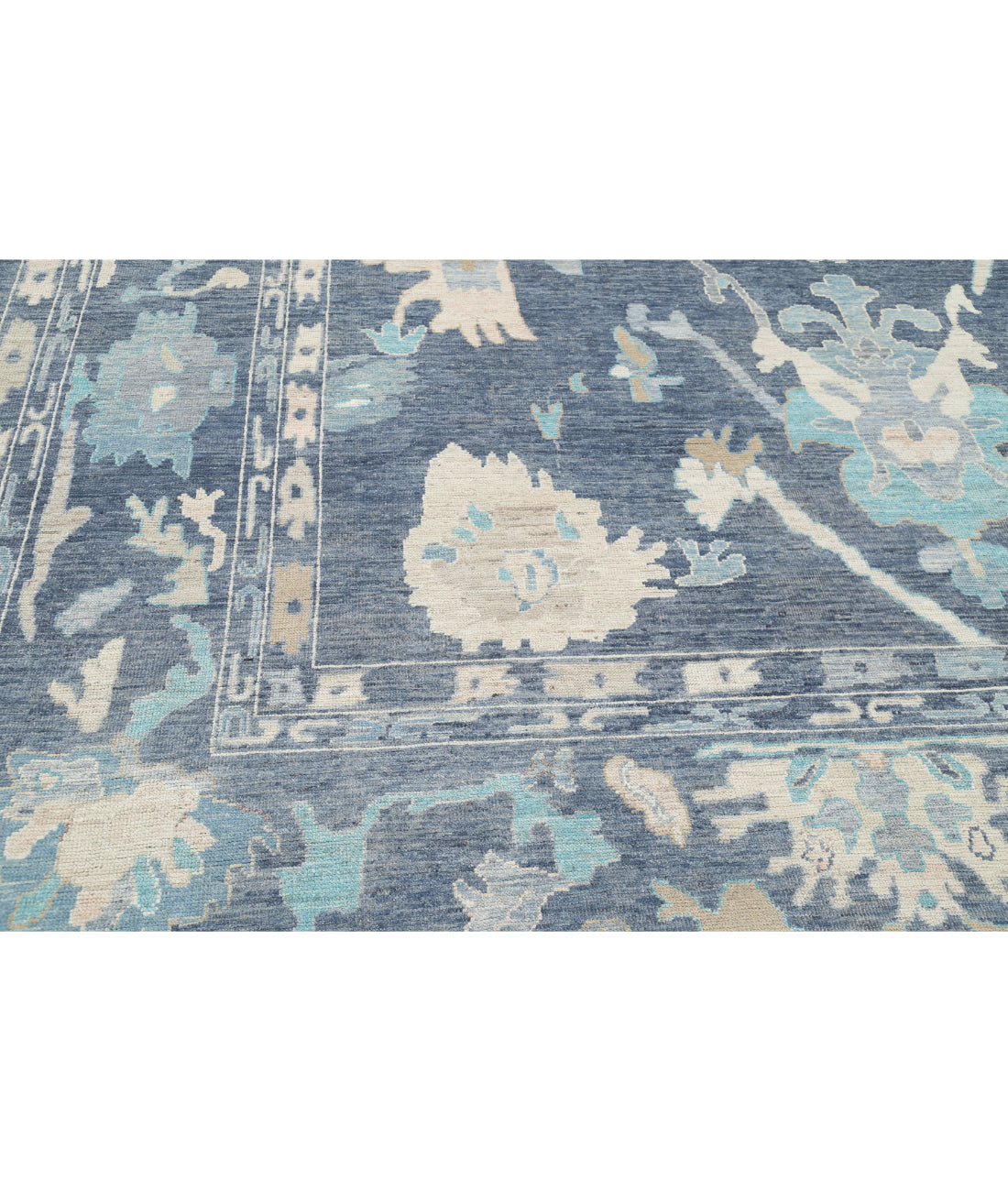 Oushak 11'11'' X 14'10'' Hand-Knotted Wool Rug 11'11'' x 14'10'' (358 X 445) / Blue / Blue