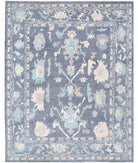 Oushak 11'11'' X 14'10'' Hand-Knotted Wool Rug 11'11'' x 14'10'' (358 X 445) / Blue / Blue