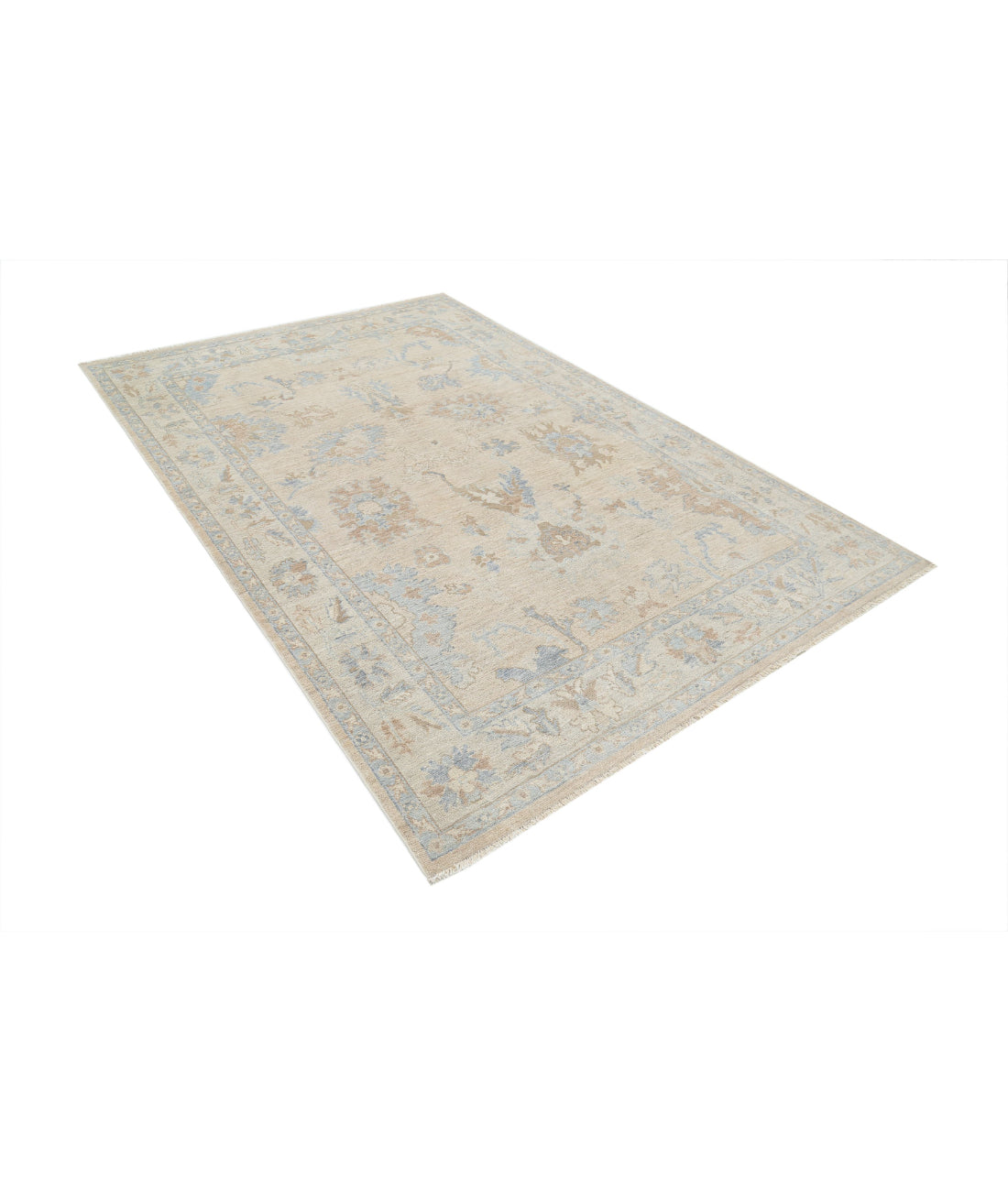 Oushak 5'9'' X 8'9'' Hand-Knotted Wool Rug 5'9'' x 8'9'' (173 X 263) / Taupe / Beige