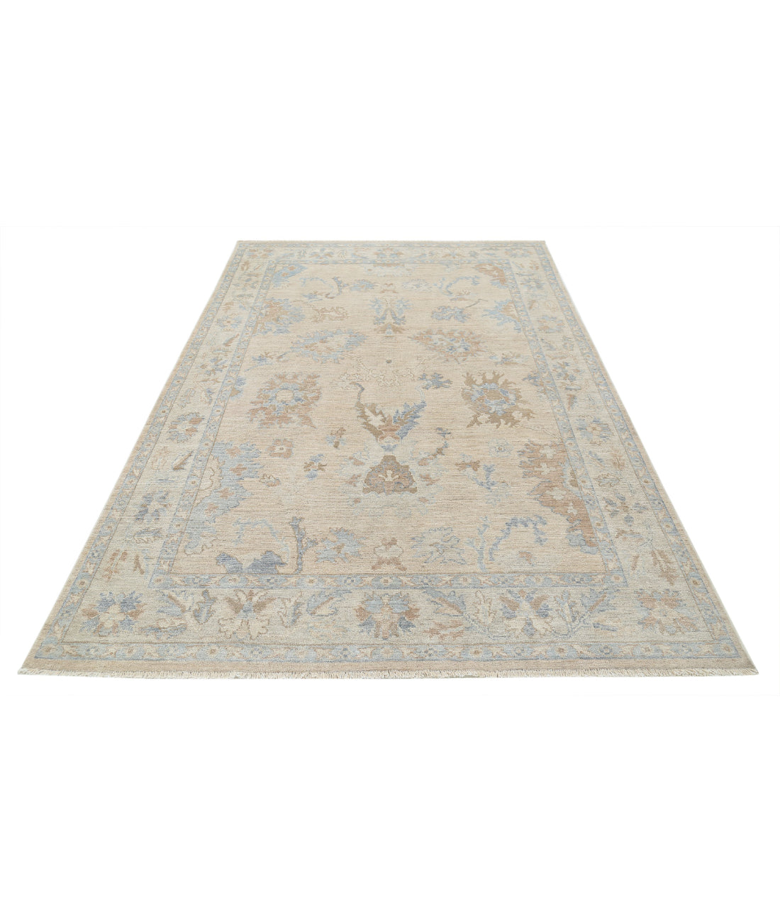 Oushak 5'9'' X 8'9'' Hand-Knotted Wool Rug 5'9'' x 8'9'' (173 X 263) / Taupe / Beige