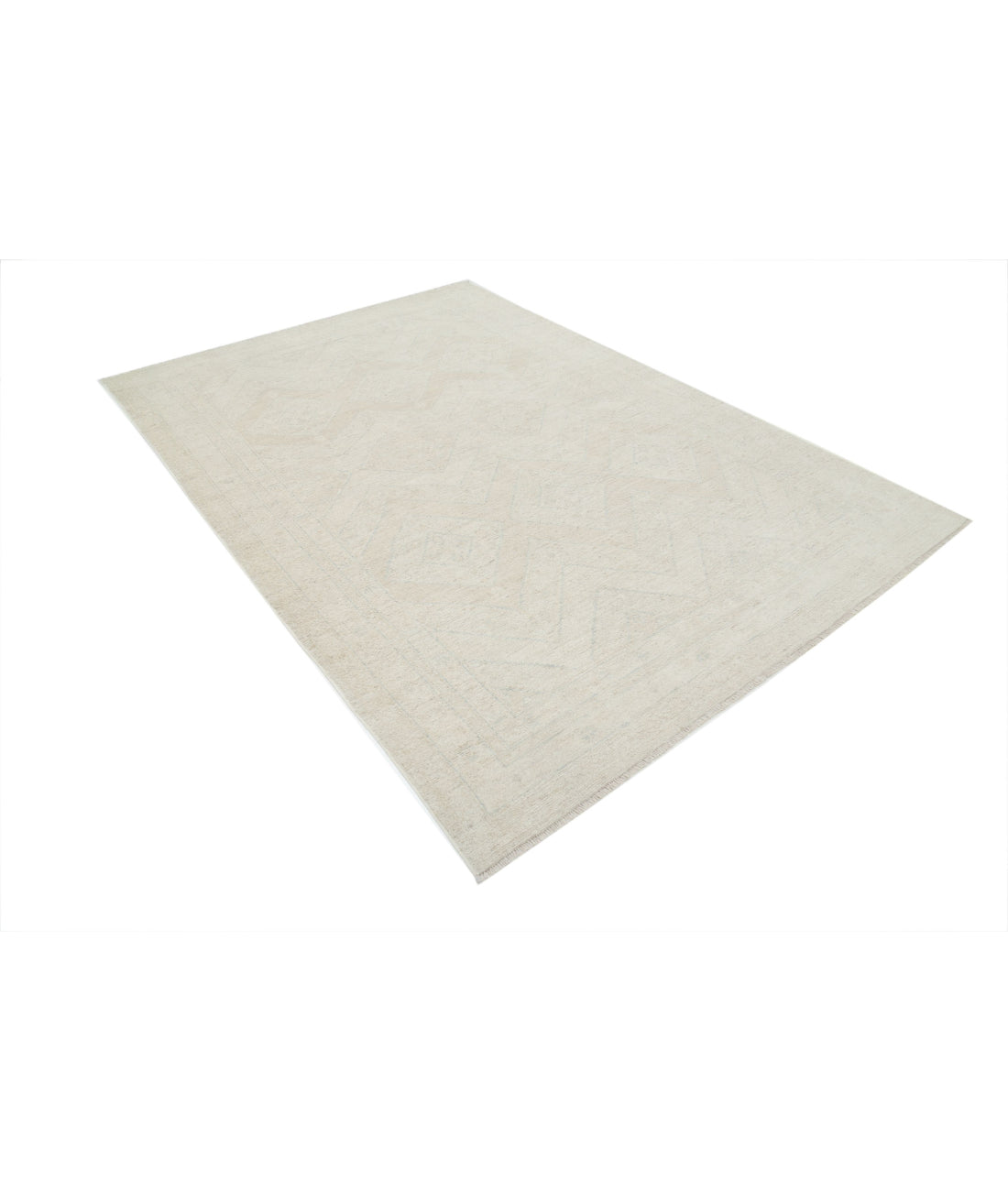 Oushak 6'3'' X 9'2'' Hand-Knotted Wool Rug 6'3'' x 9'2'' (188 X 275) / Ivory / Grey