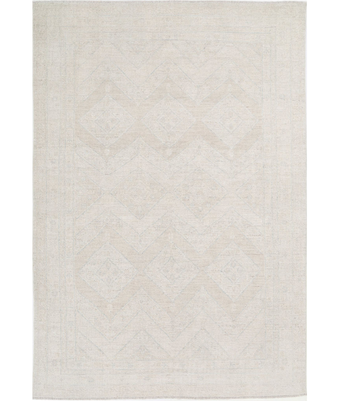 Oushak 6'3'' X 9'2'' Hand-Knotted Wool Rug 6'3'' x 9'2'' (188 X 275) / Ivory / Grey