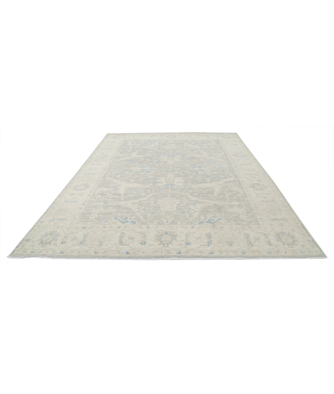 Oushak 8'11'' X 11'6'' Hand-Knotted Wool Rug 8'11'' x 11'6'' (268 X 345) / Grey / Ivory