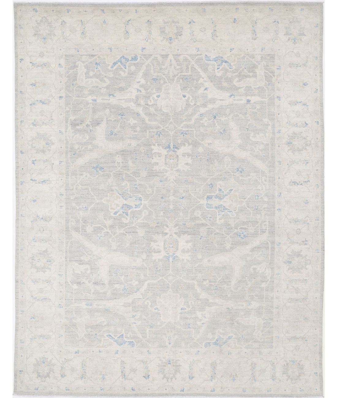 Oushak 8'11'' X 11'6'' Hand-Knotted Wool Rug 8'11'' x 11'6'' (268 X 345) / Grey / Ivory