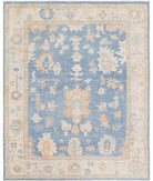 Oushak 7'11'' X 9'10'' Hand-Knotted Wool Rug 7'11'' x 9'10'' (238 X 295) / Blue / Ivory