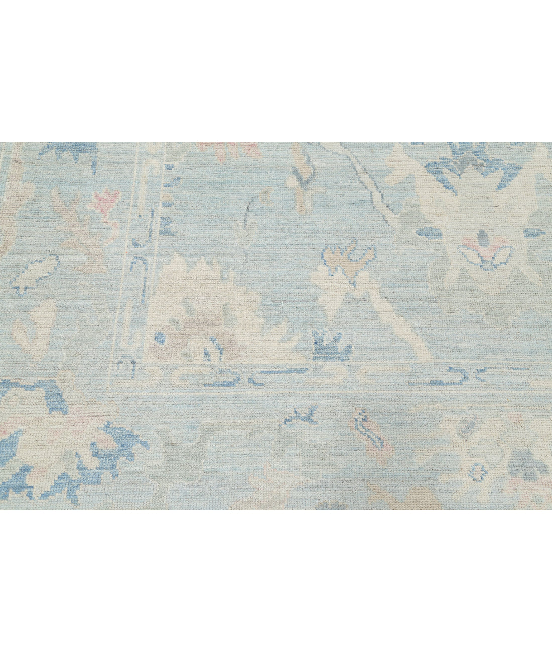 Oushak 8'4'' X 10'1'' Hand-Knotted Wool Rug 8'4'' x 10'1'' (250 X 303) / Blue / Ivory