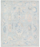 Oushak 8'4'' X 10'1'' Hand-Knotted Wool Rug 8'4'' x 10'1'' (250 X 303) / Blue / Ivory