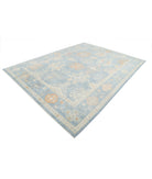 Oushak 8'10'' X 11'8'' Hand-Knotted Wool Rug 8'10'' x 11'8'' (265 X 350) / Blue / Ivory