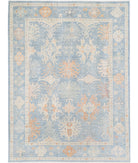 Oushak 8'10'' X 11'8'' Hand-Knotted Wool Rug 8'10'' x 11'8'' (265 X 350) / Blue / Ivory