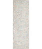 Oushak 4'1'' X 12'6'' Hand-Knotted Wool Rug 4'1'' x 12'6'' (123 X 375) / Ivory / Grey