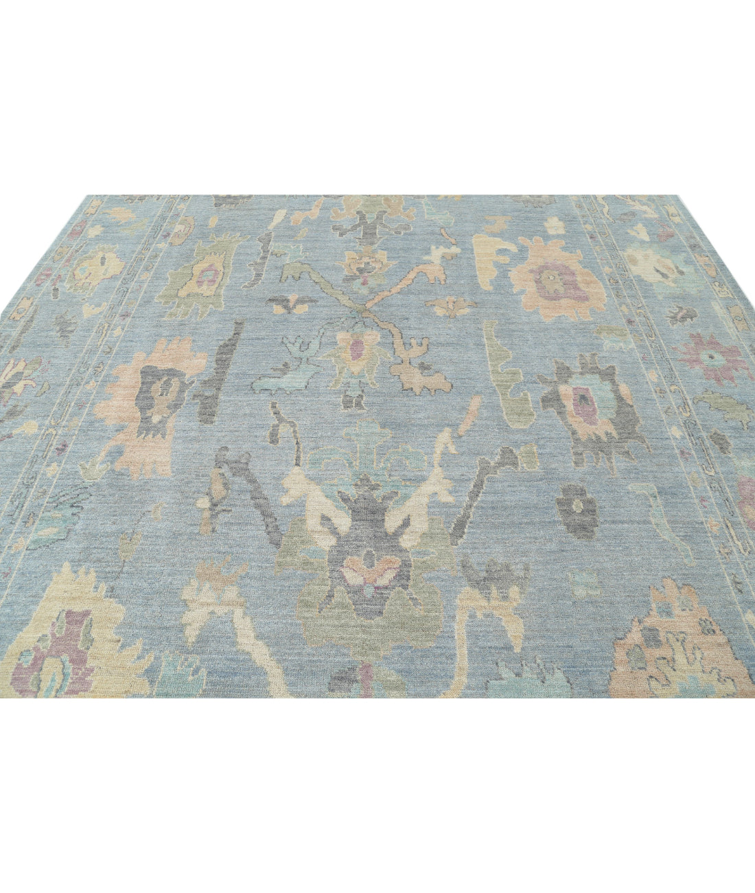 Oushak 10'0'' X 13'7'' Hand-Knotted Wool Rug 10'0'' x 13'7'' (300 X 408) / Blue / Purple