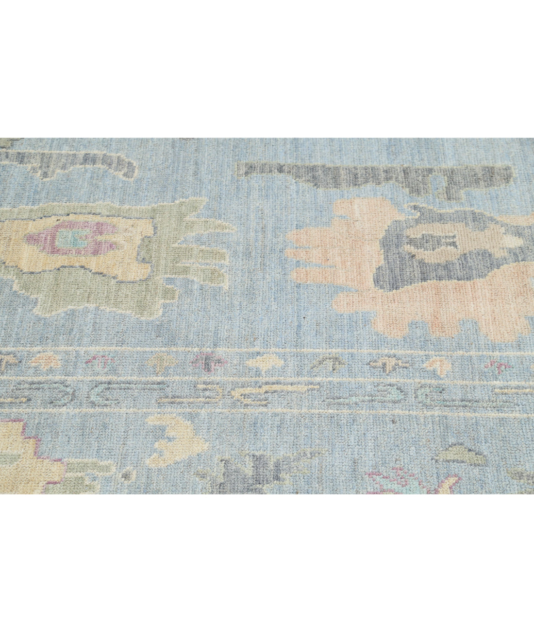 Oushak 10'0'' X 13'7'' Hand-Knotted Wool Rug 10'0'' x 13'7'' (300 X 408) / Blue / Purple