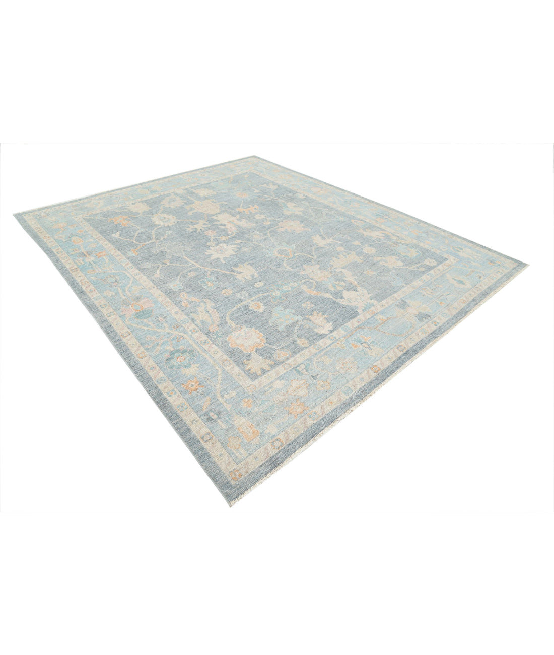 Oushak 8'4'' X 9'11'' Hand-Knotted Wool Rug 8'4'' x 9'11'' (250 X 298) / Blue / Green