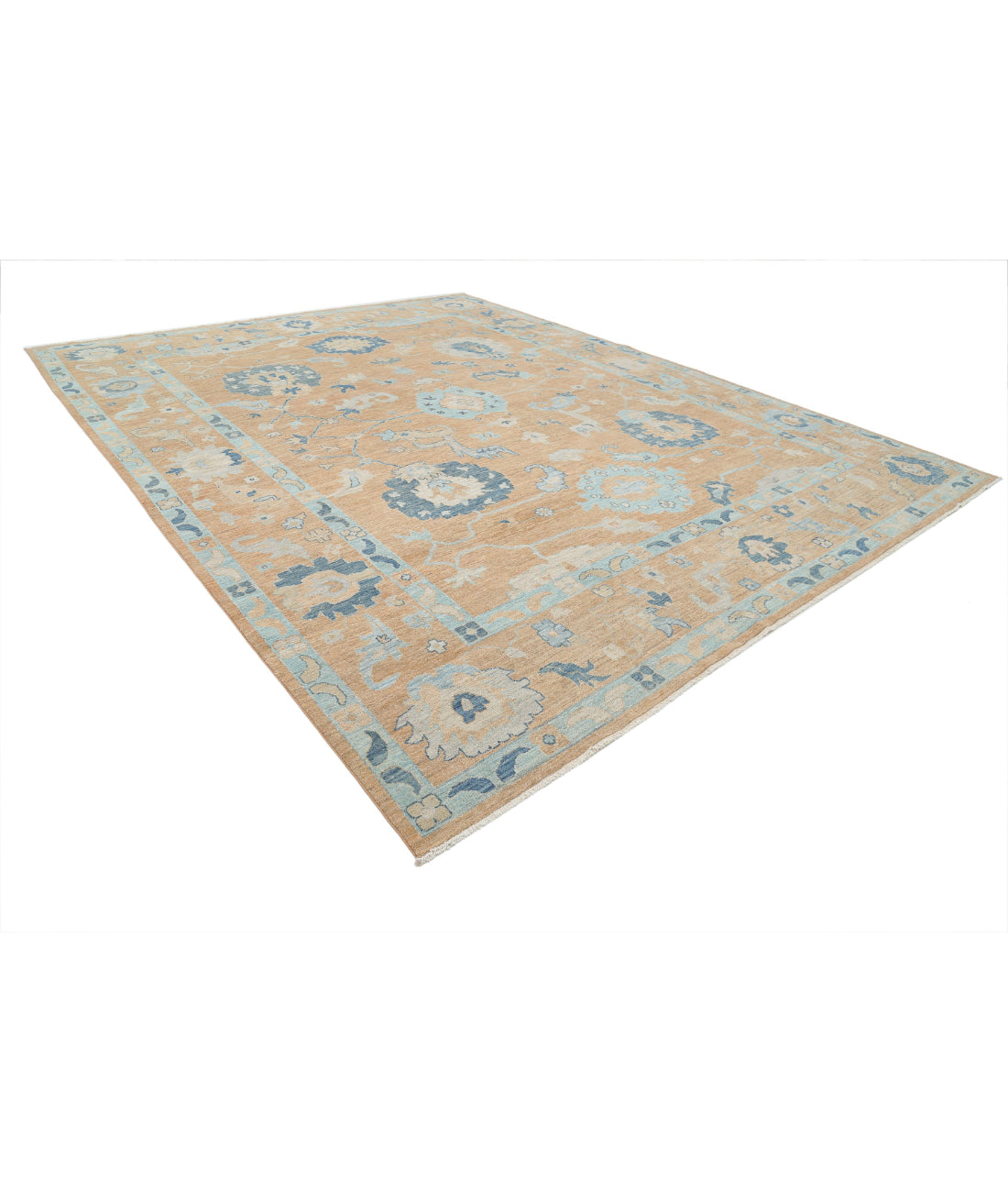 Oushak 12'0'' X 15'3'' Hand-Knotted Wool Rug 12'0'' x 15'3'' (360 X 458) / Tan / Tan