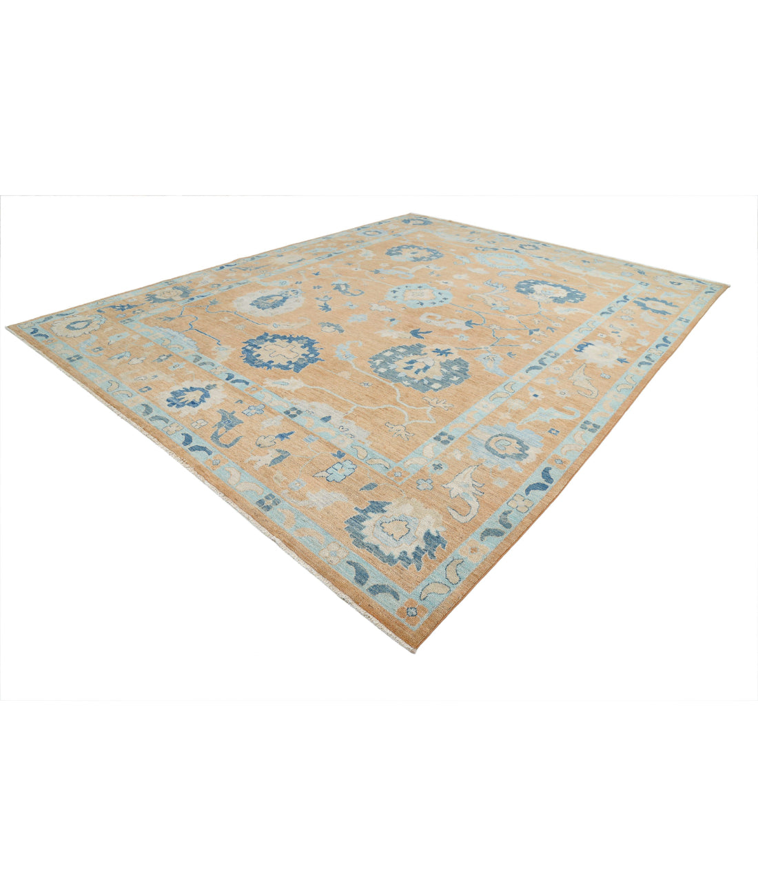 Oushak 12'0'' X 15'3'' Hand-Knotted Wool Rug 12'0'' x 15'3'' (360 X 458) / Tan / Tan