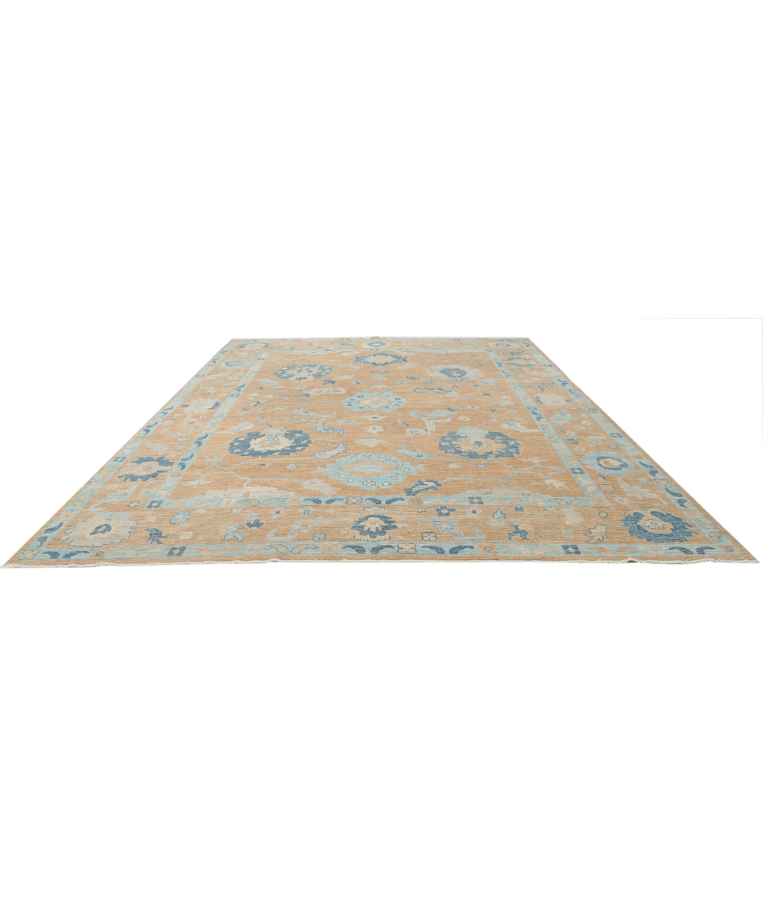 Oushak 12'0'' X 15'3'' Hand-Knotted Wool Rug 12'0'' x 15'3'' (360 X 458) / Tan / Tan