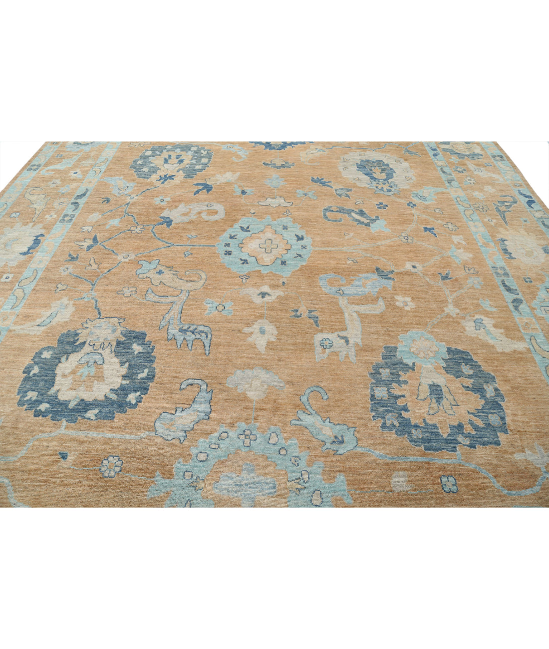 Oushak 12'0'' X 15'3'' Hand-Knotted Wool Rug 12'0'' x 15'3'' (360 X 458) / Tan / Tan