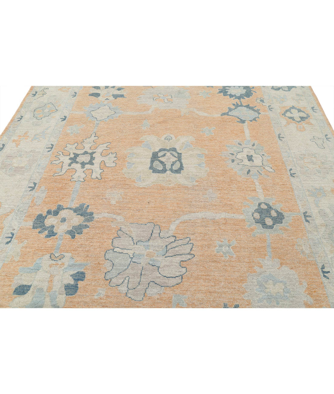 Oushak 8'0'' X 9'10'' Hand-Knotted Wool Rug 8'0'' x 9'10'' (240 X 295) / Peach / Ivory