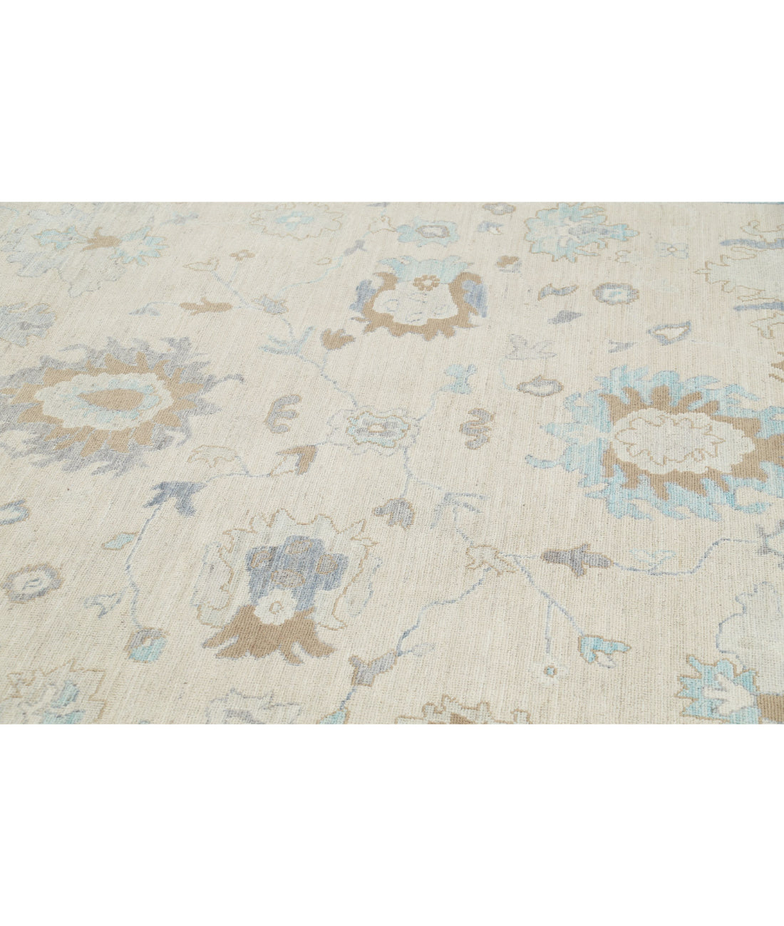 Oushak 9'2'' X 11'9'' Hand-Knotted Wool Rug 9'2'' x 11'9'' (275 X 353) / Ivory / Grey