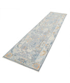 Oushak 3'3'' X 12'4'' Hand-Knotted Wool Rug 3'3'' x 12'4'' (98 X 370) / Grey / Blue