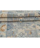 Oushak 3'3'' X 12'4'' Hand-Knotted Wool Rug 3'3'' x 12'4'' (98 X 370) / Grey / Blue