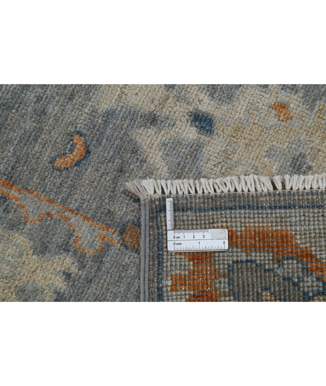 Oushak 3'3'' X 12'4'' Hand-Knotted Wool Rug 3'3'' x 12'4'' (98 X 370) / Grey / Blue