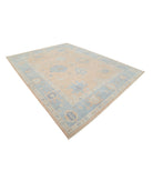 Oushak 9'2'' X 12'1'' Hand-Knotted Wool Rug 9'2'' x 12'1'' (275 X 363) / Peach / Blue