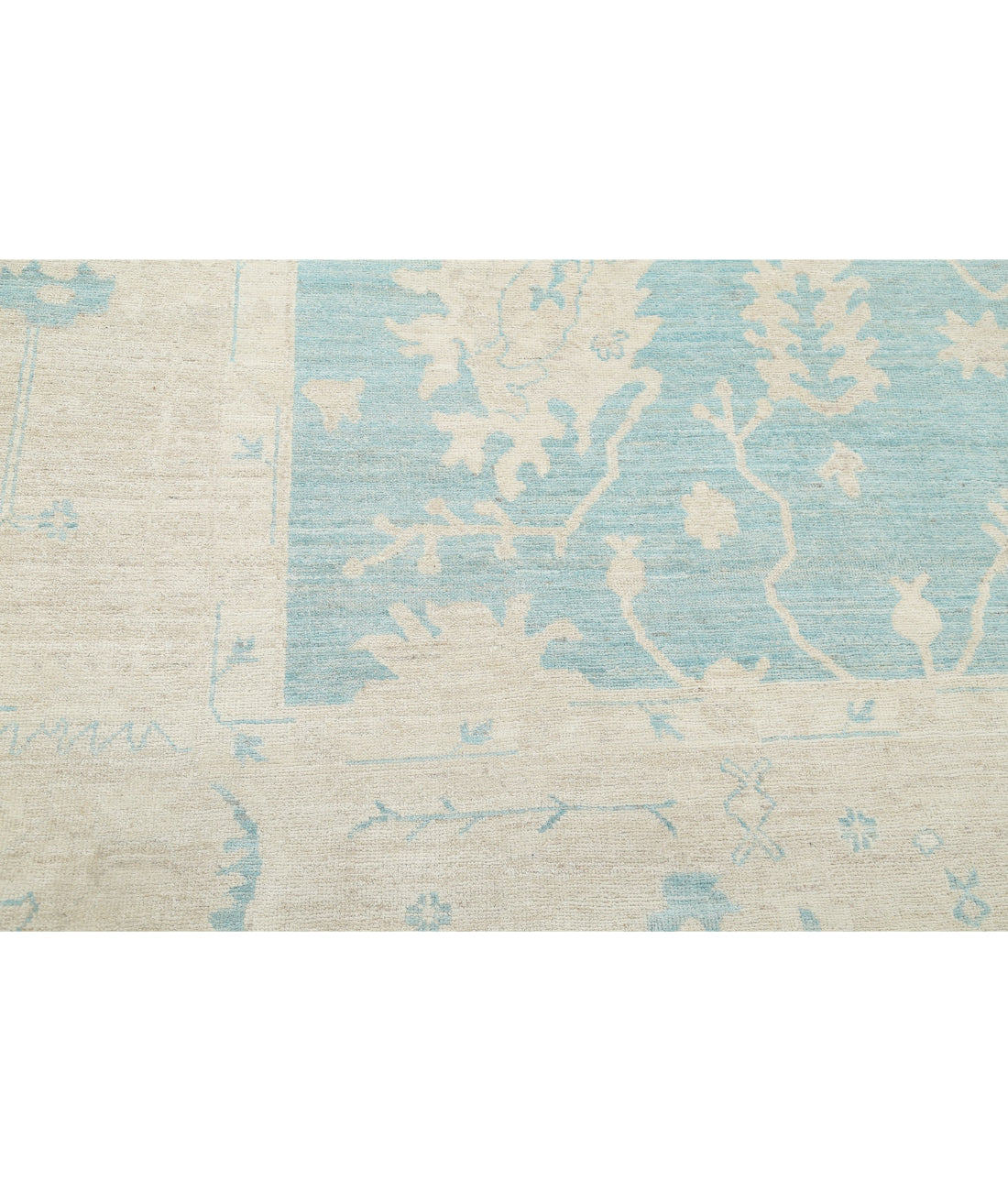 Oushak 9'8'' X 13'2'' Hand-Knotted Wool Rug 9'8'' x 13'2'' (290 X 395) / Green / Taupe