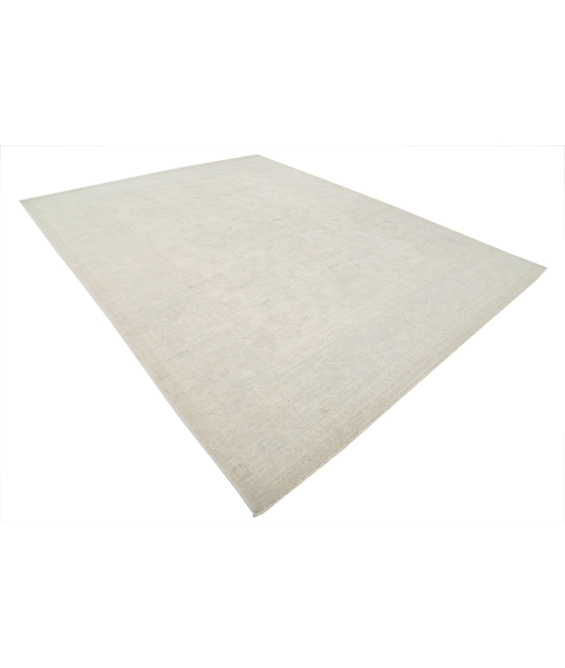 Oushak 9'3'' X 12'2'' Hand-Knotted Wool Rug 9'3'' x 12'2'' (278 X 365) / Ivory / Grey