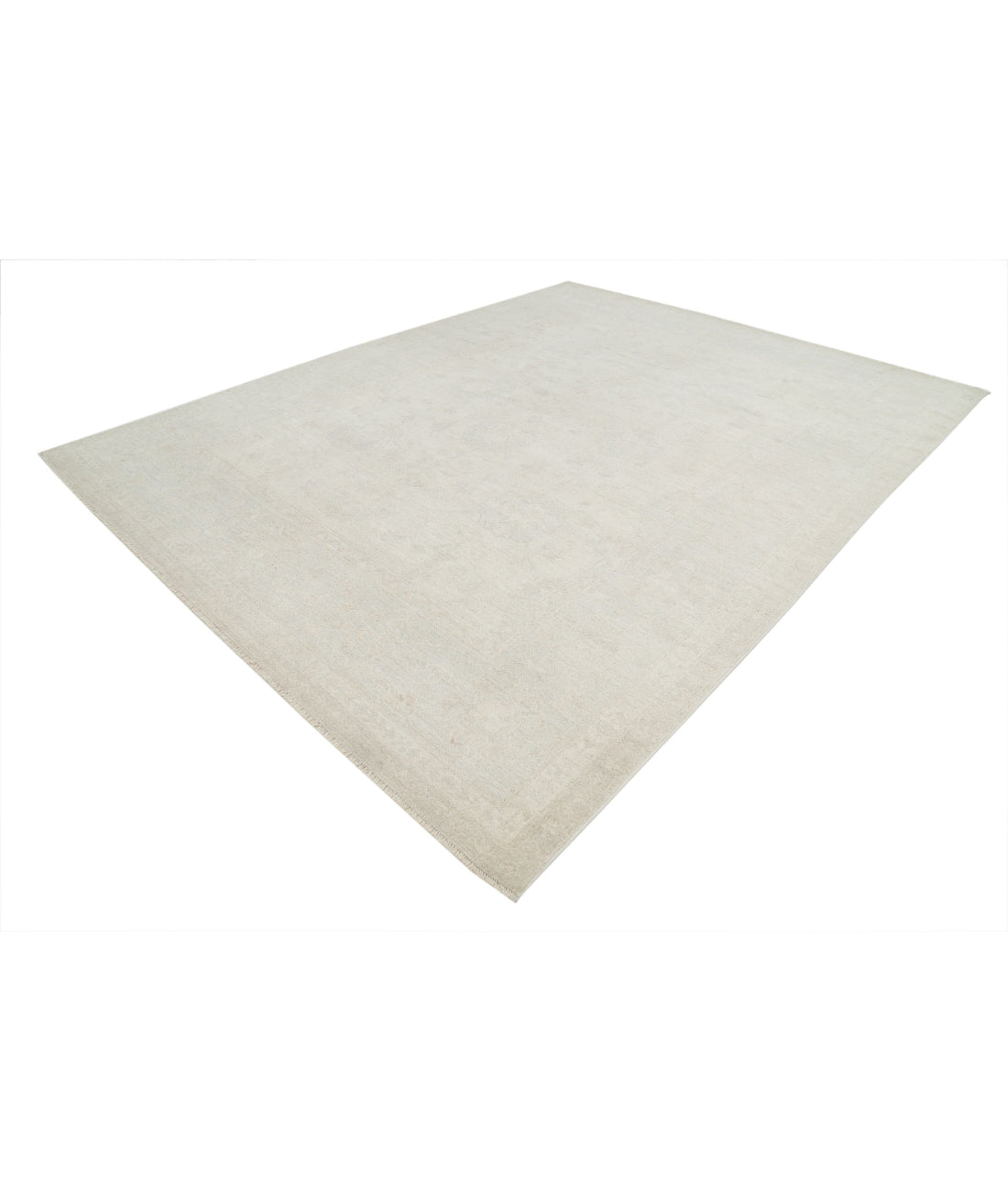 Oushak 9'3'' X 12'2'' Hand-Knotted Wool Rug 9'3'' x 12'2'' (278 X 365) / Ivory / Grey