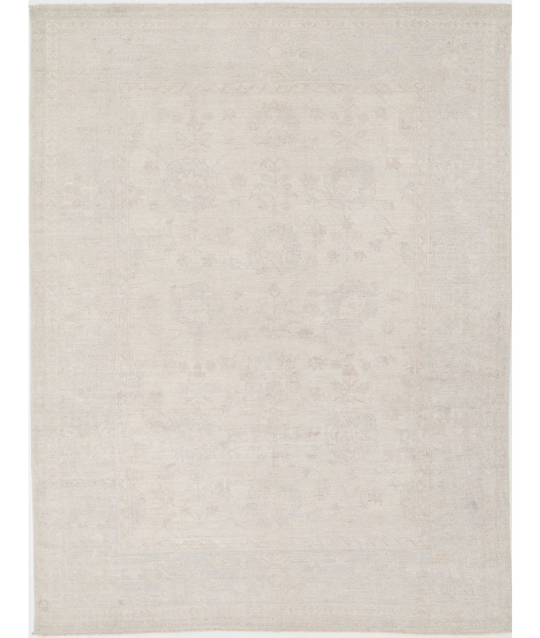 Oushak 9'3'' X 12'2'' Hand-Knotted Wool Rug 9'3'' x 12'2'' (278 X 365) / Ivory / Grey