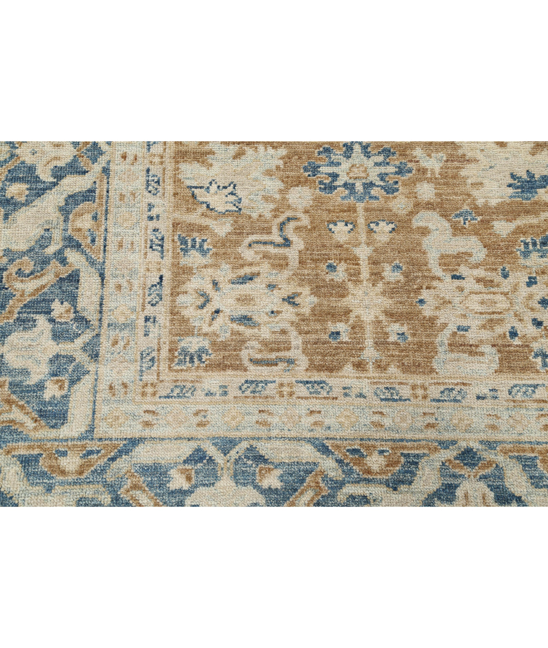 Oushak 8'8'' X 10'4'' Hand-Knotted Wool Rug 8'8'' x 10'4'' (260 X 310) / Brown / Blue