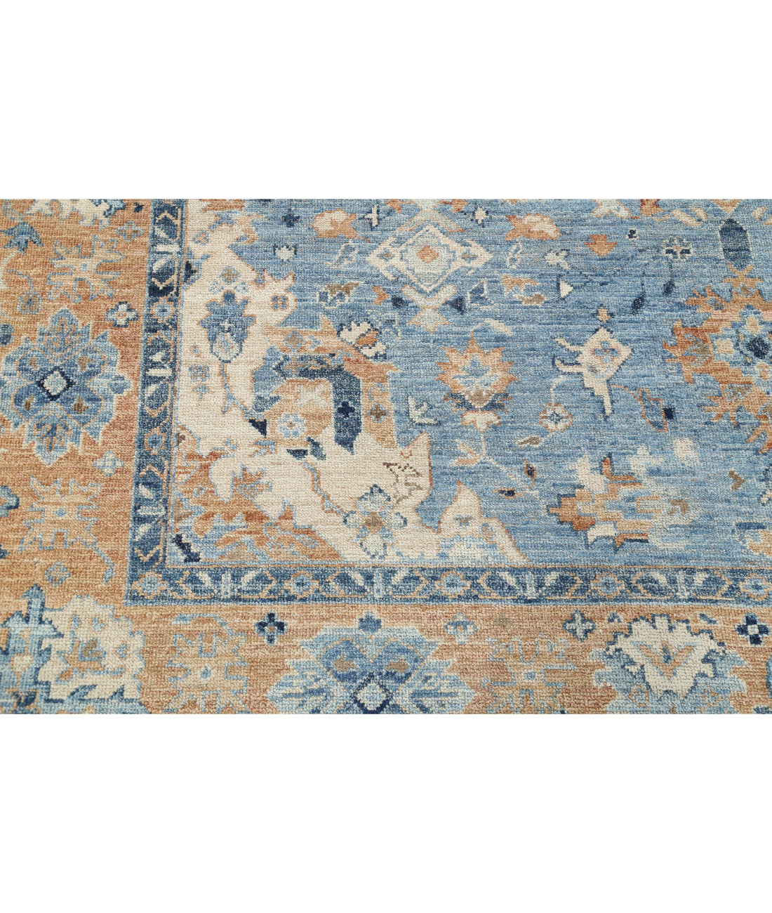 Oushak 8'6'' X 10'4'' Hand-Knotted Wool Rug 8'6'' x 10'4'' (255 X 310) / Blue / Brown