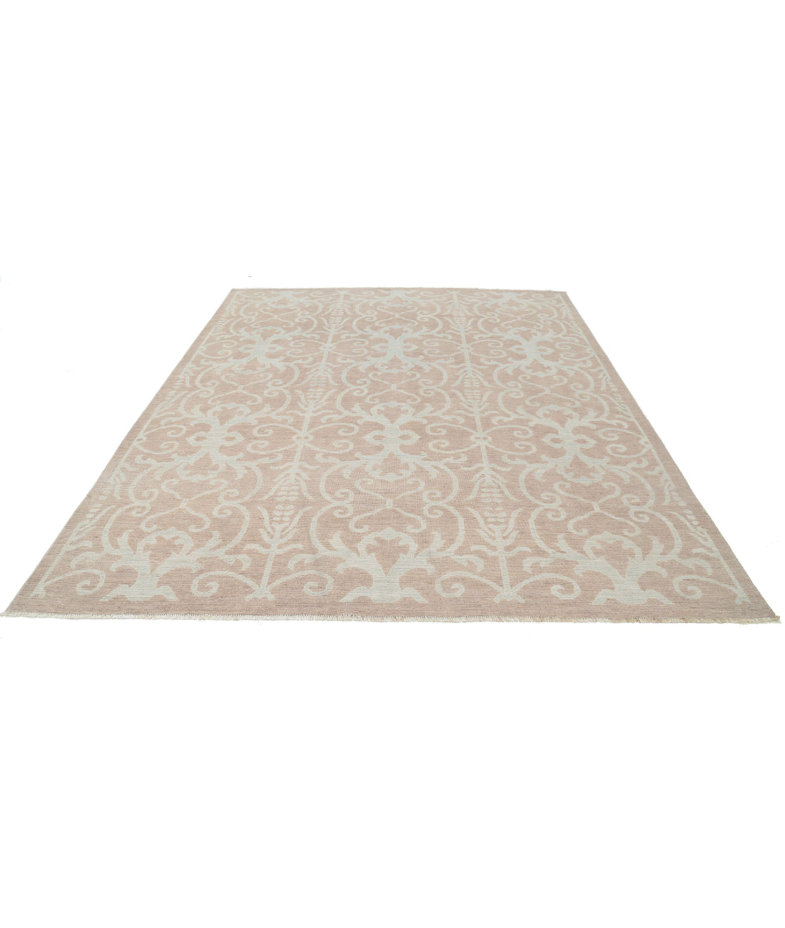 Oushak 8'1'' X 9'9'' Hand-Knotted Wool Rug 8'1'' x 9'9'' (243 X 293) / Taupe / Blue